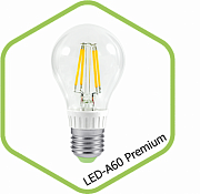 Лампа светодиодная LED-A60-PREMIUM 6Вт 160-260В Е27 3000К 540Лм прозрачная  ASD